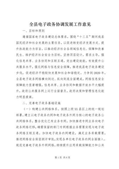 全县电子政务协调发展工作意见.docx