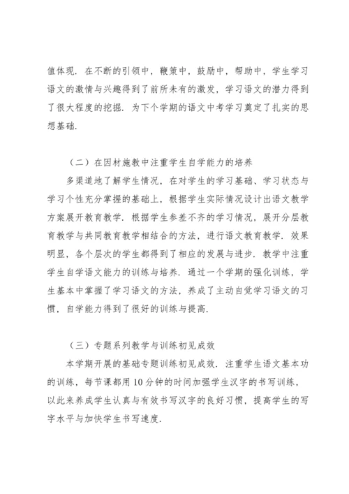 初三语文教师个人工作总结2021（10篇）.docx