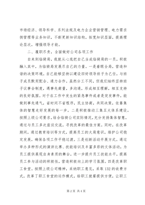 电力企业领导干部述职述廉报告.docx