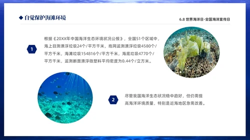 深蓝色简约68世界海洋日全国海洋宣传日PPT