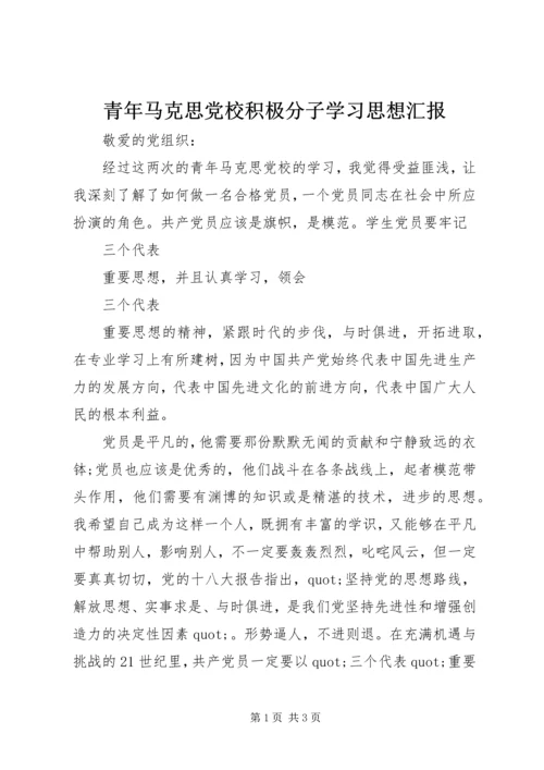 青年马克思党校积极分子学习思想汇报.docx