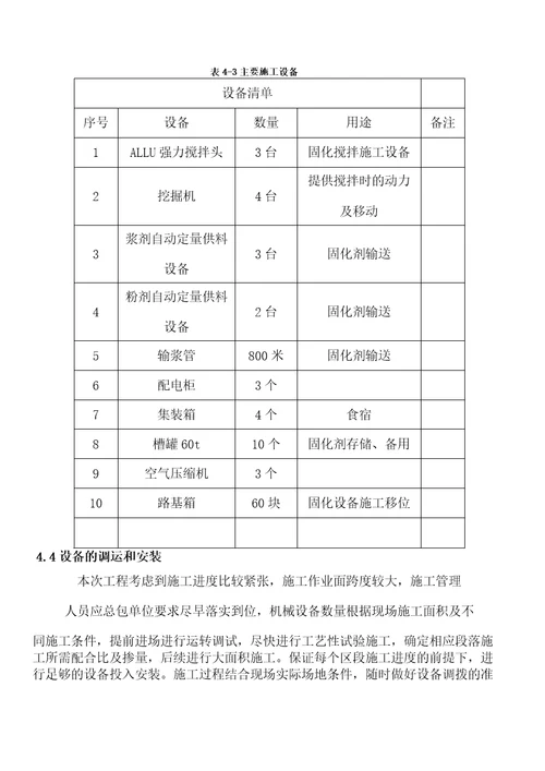 浅层固化强力搅拌就地固化处理施工方案