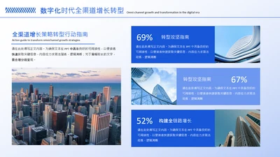 蓝色商务风4项图文排版PPT单页