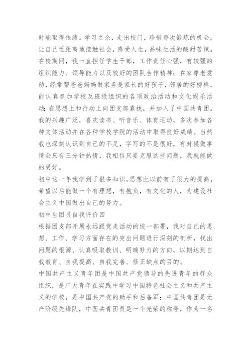 初中生团员自我评价5篇.docx