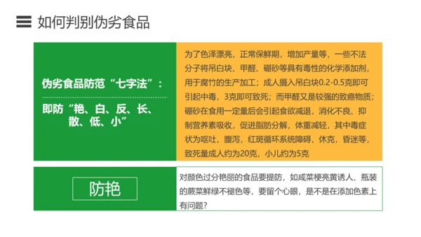 如何预防食品安全事故绿色蔬菜PPT模板