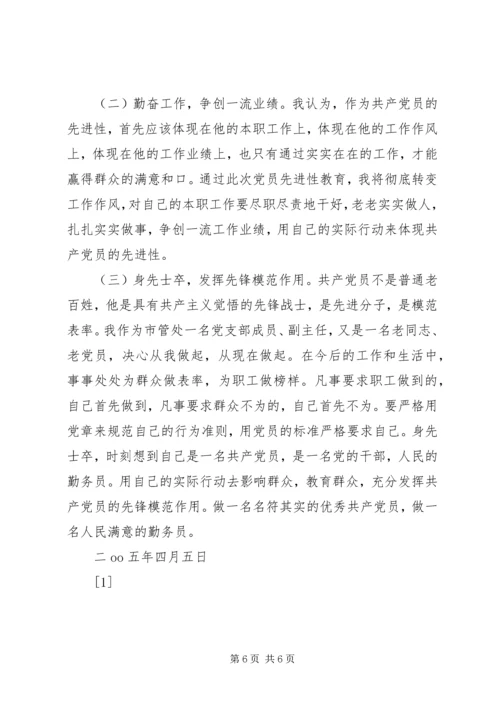 市管处党支部成员、副主任党性分析材料(1).docx