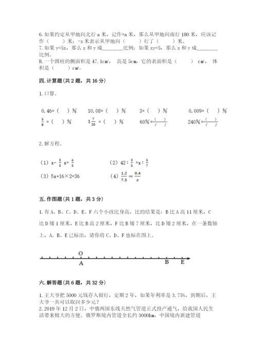 六年级下册数学期末测试卷带下载答案.docx