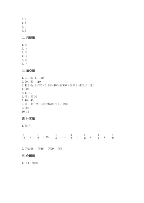 2022六年级上册数学期末考试试卷精品（能力提升）.docx