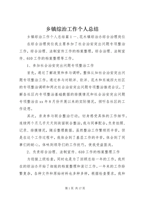 乡镇综治工作个人总结.docx