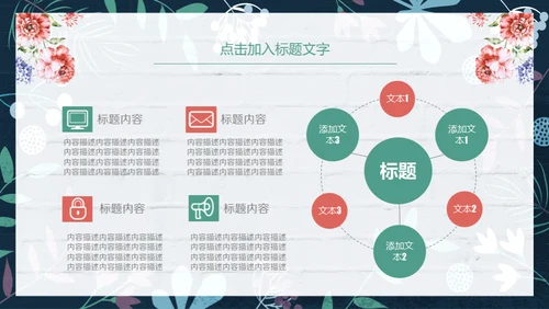 花朵教师说课花店花卉通用PPT模板