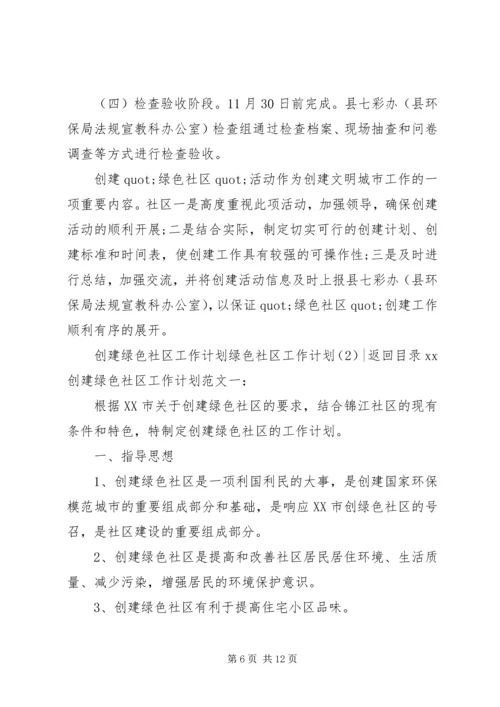 绿色社区工作计划2篇.docx