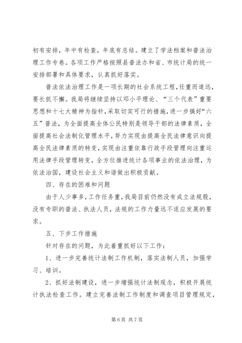 县统计局开展“五五”普法自检自查情况汇报.docx