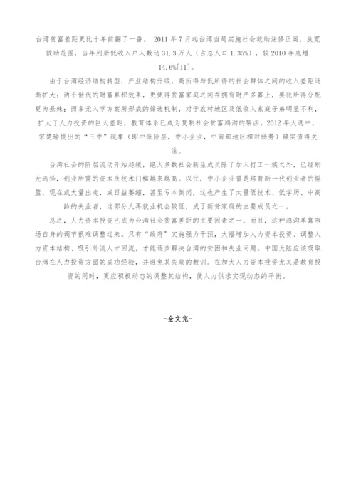 试析人力资本投资对台湾经济发展的影响.docx