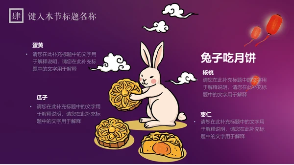 紫色中秋节商务策划营销通用PPT模板