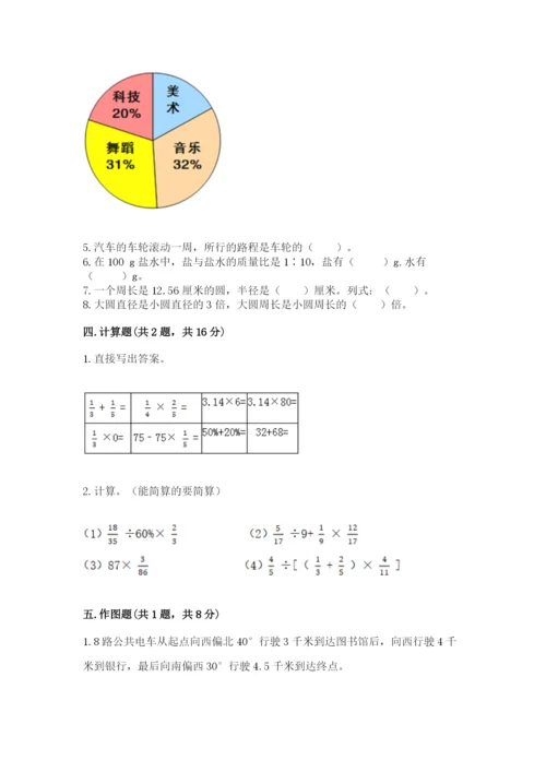 六年级上册数学期末测试卷及完整答案（易错题）.docx