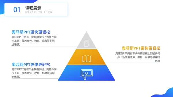 蓝色扁平风教学课程展示