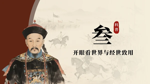 棕色中国风林则徐人物介绍教学课件PPT模板