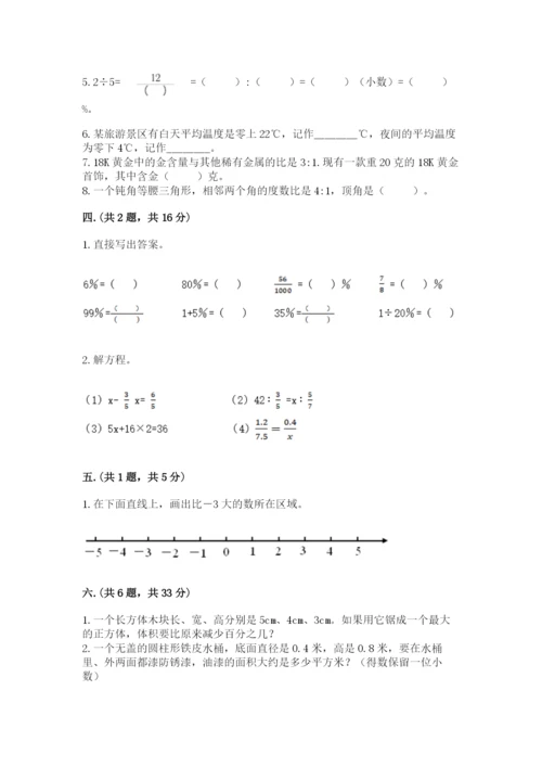 洛阳市小学数学小升初试卷带答案（模拟题）.docx