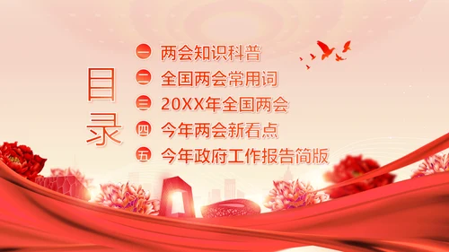 全国两会精神两会常识两会看点两会政府工作报告PPT