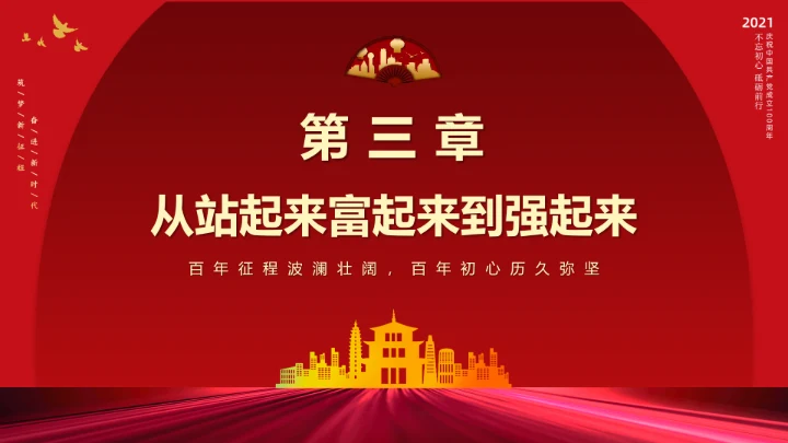 百年初心历久弥坚_党政风PPT模板