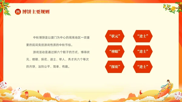 红色大气中国风中秋博饼传统文化介绍PPT
