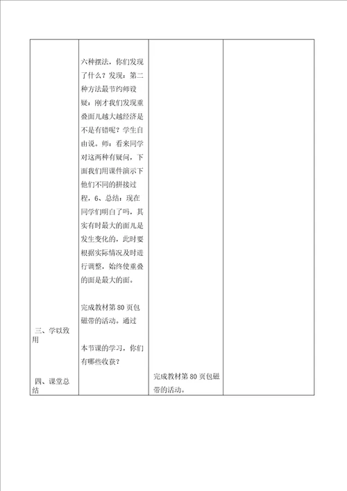 五下数学数学好玩第3课包装的学问教学设计及思维导图