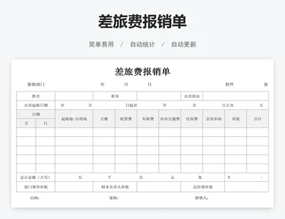 差旅费报销单