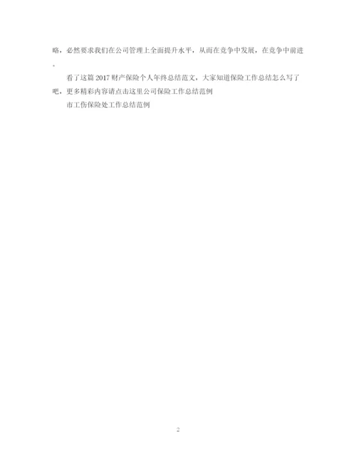 精编之财产保险个人年终总结范文2.docx