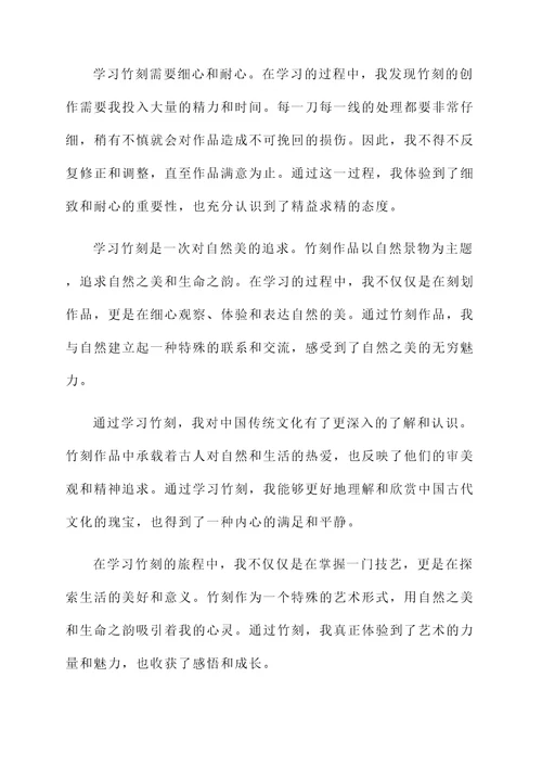 学习竹刻感言