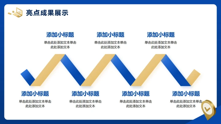蓝色简约商务风年终工作汇报PPT模板