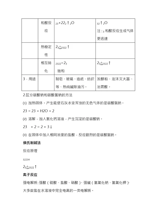 苏教版高中化学必修一专题二知识点总结