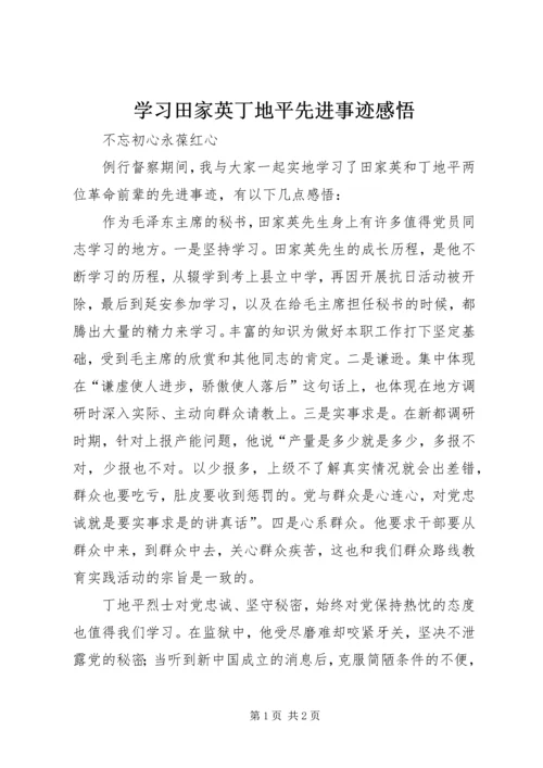 学习田家英丁地平先进事迹感悟.docx