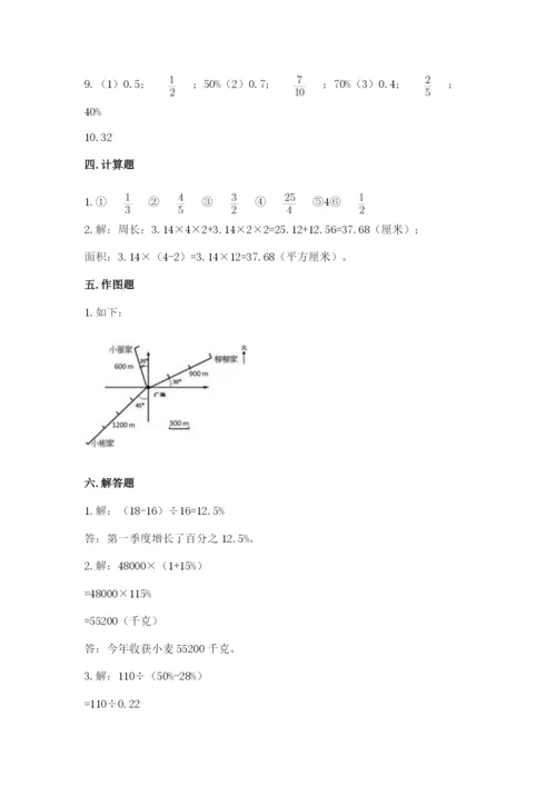 2022六年级上册数学期末考试试卷带答案（轻巧夺冠）.docx