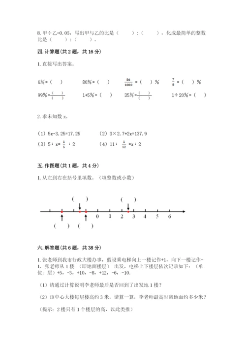冀教版小学六年级下册数学期末检测试题附完整答案（精选题）.docx