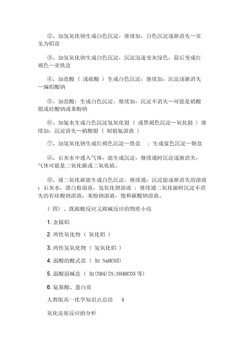 高二上学期化学知识点整理高二上学期化学知识点