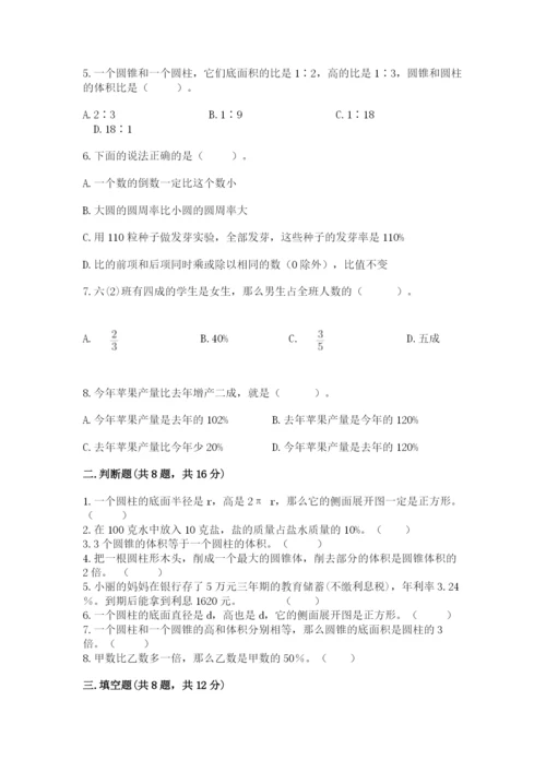 北京版六年级下册数学期中测试卷【有一套】.docx