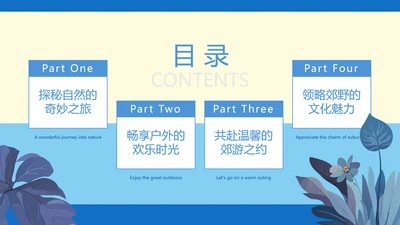 蓝色商务风矩形目录页