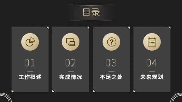 商务黑金风工作总结汇报通用PPT模板