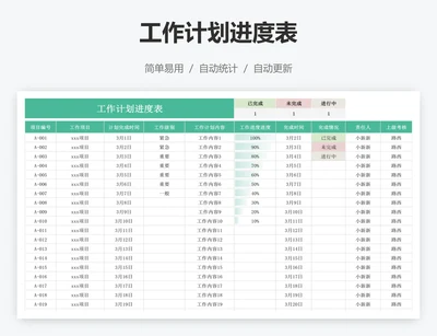 工作计划进度表