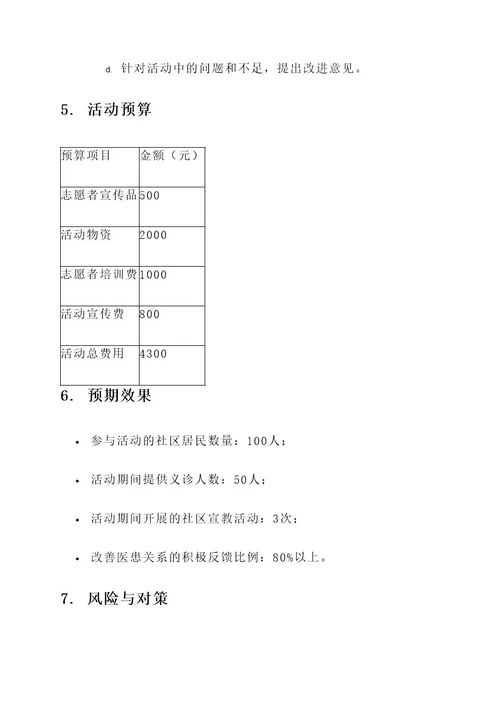 医院青志活动策划书