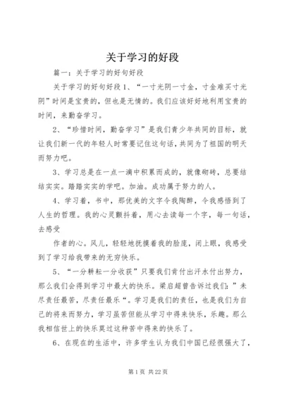 关于学习的好段.docx