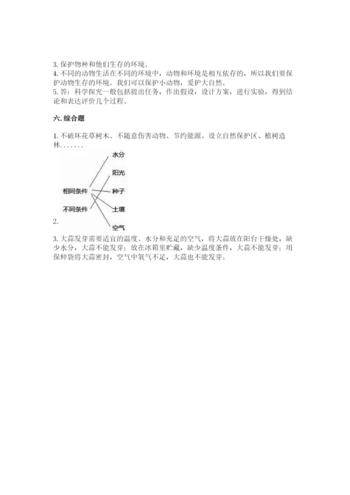 教科版科学五年级下册第一单元《生物与环境》测试卷（轻巧夺冠）.docx