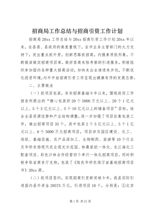 招商局工作总结与招商引资工作计划 (10).docx