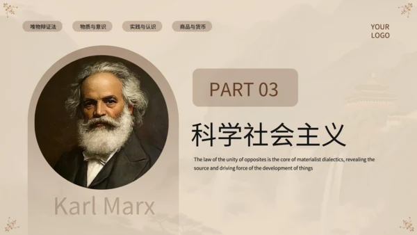 黄色中国风《马克思主义基本原理》思维导图PPT