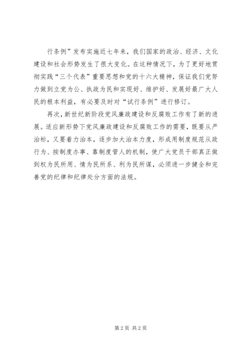 学习党的纪律处分条例心得 (2).docx