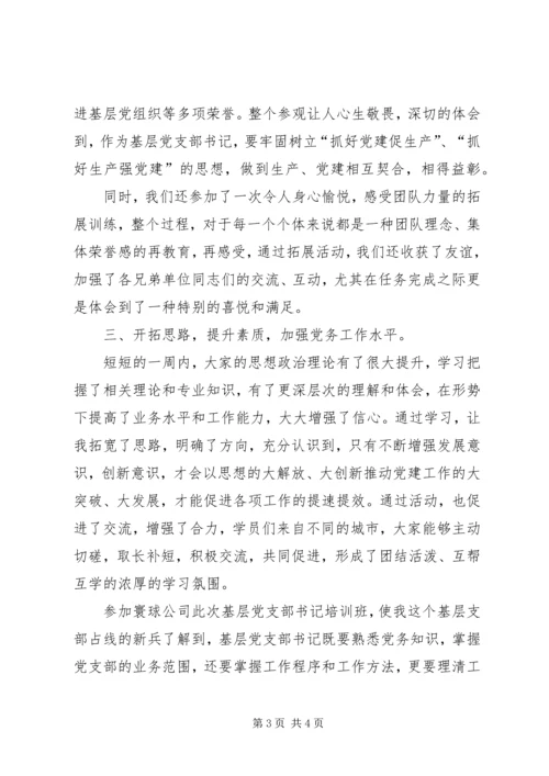 大庆油田基层党支部书记培训心得体会.docx