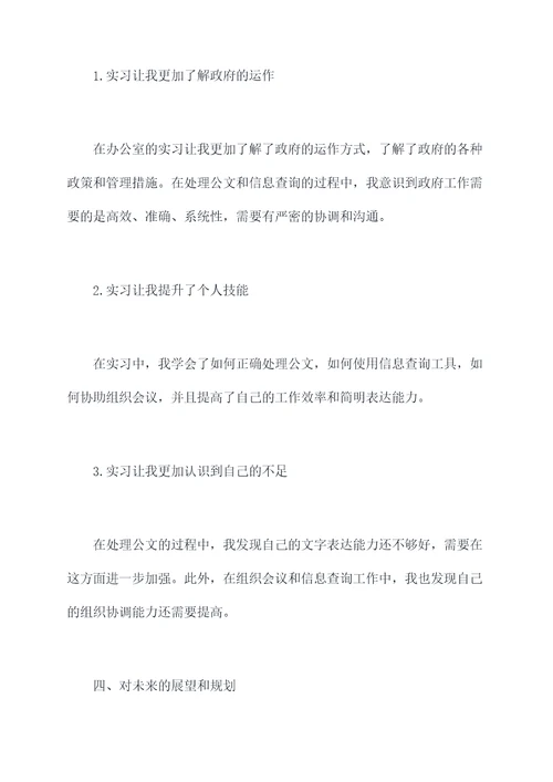 政府暑期实习报告