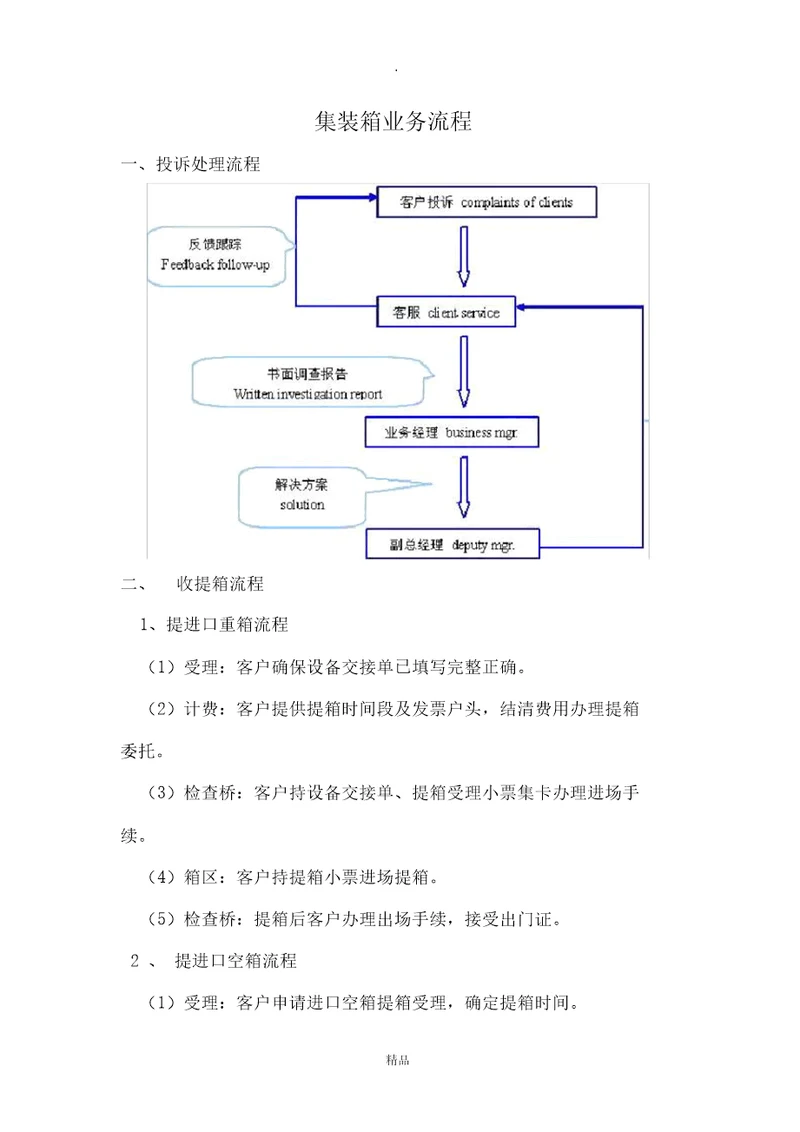 集装箱业务流程