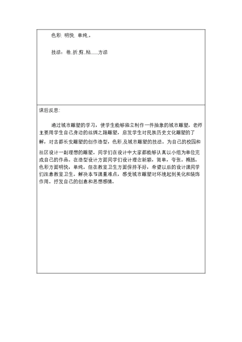 课题第六课 城市雕塑课型设计应用教学目标了解城市雕