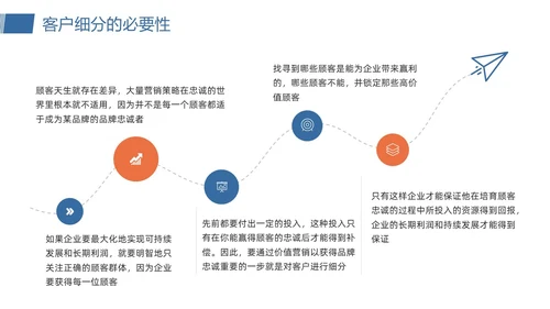 橙蓝简约客户关系管理客户细分PPT模板宣传PPT动态PPT